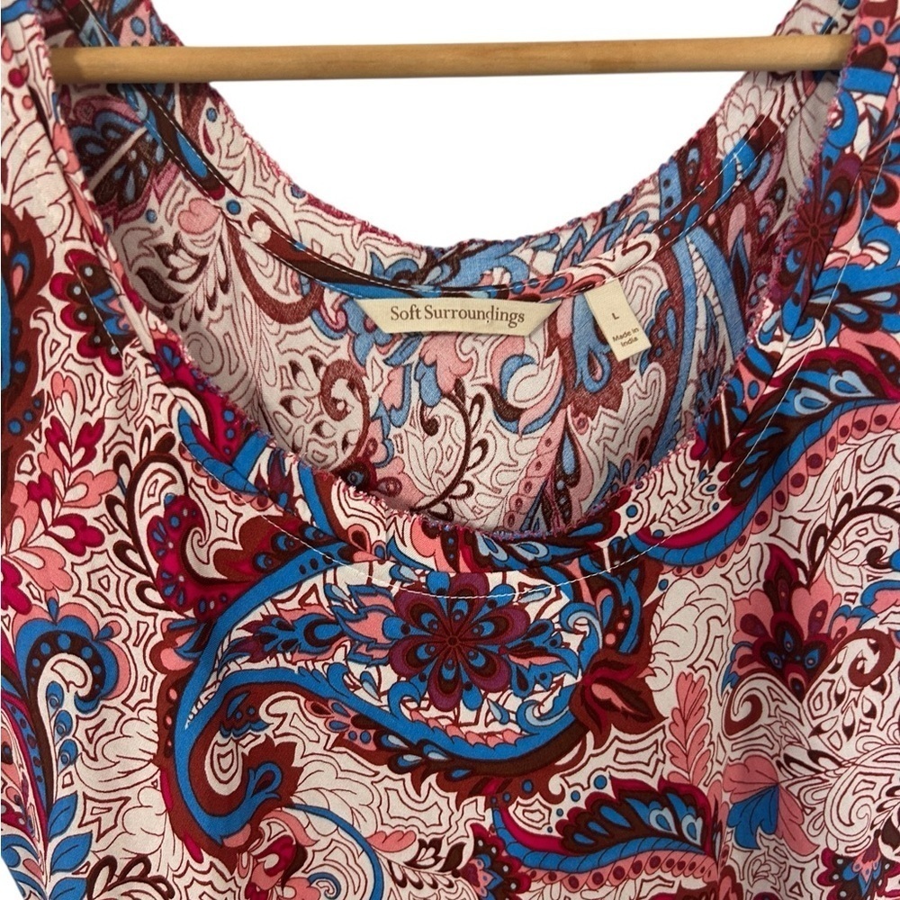 Soft Surroundings Size L Kara Paisley Maxi Dress Multicolor Boho Cottagecore - Picture 4 of 13